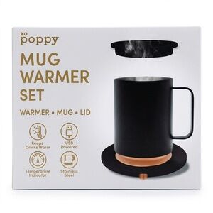 Poppy Mug Warmer Set with Black & Copper Mug